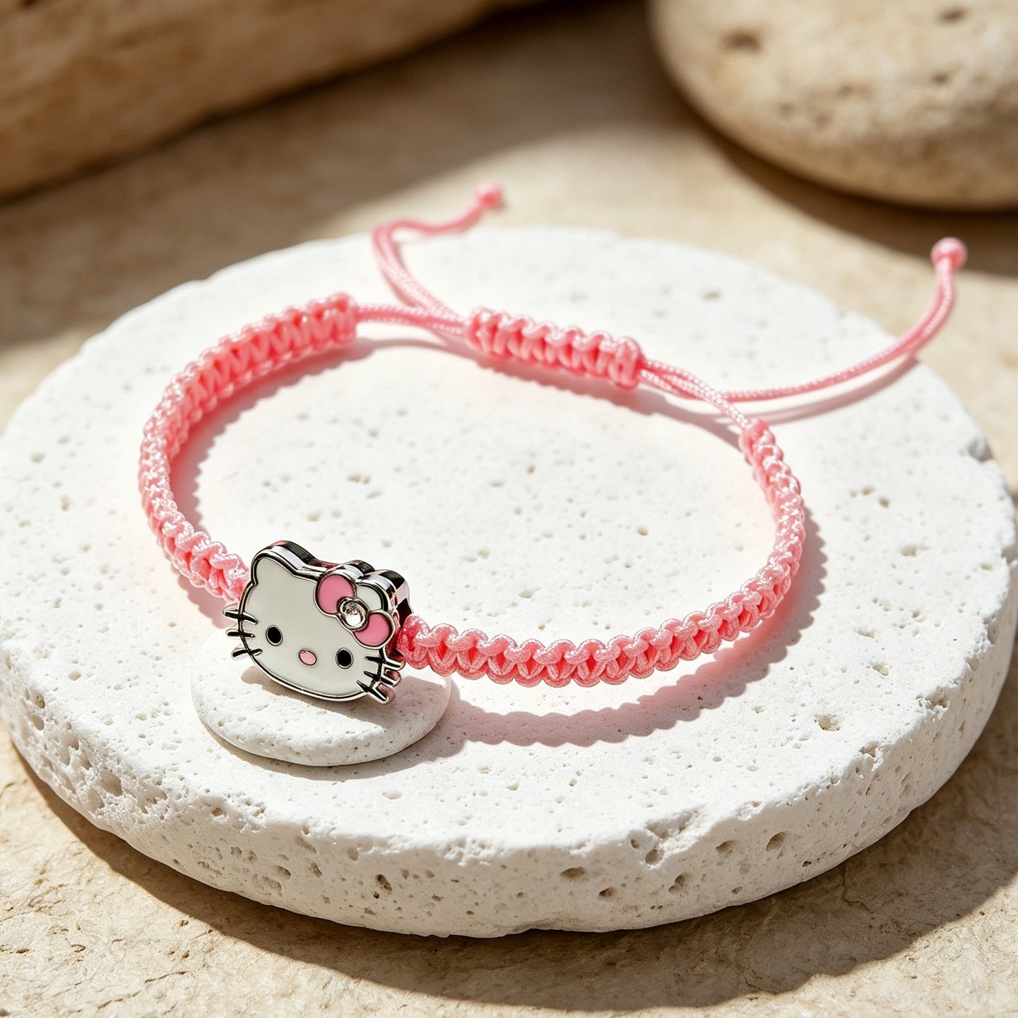 Cute Cartoon Anime Cat Head Carrying Strap Adjustable Kitty Bracelet