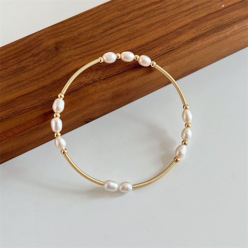 Women's Fresh Handmade Freshwater Pearl Irregular Exquisite Bracelets