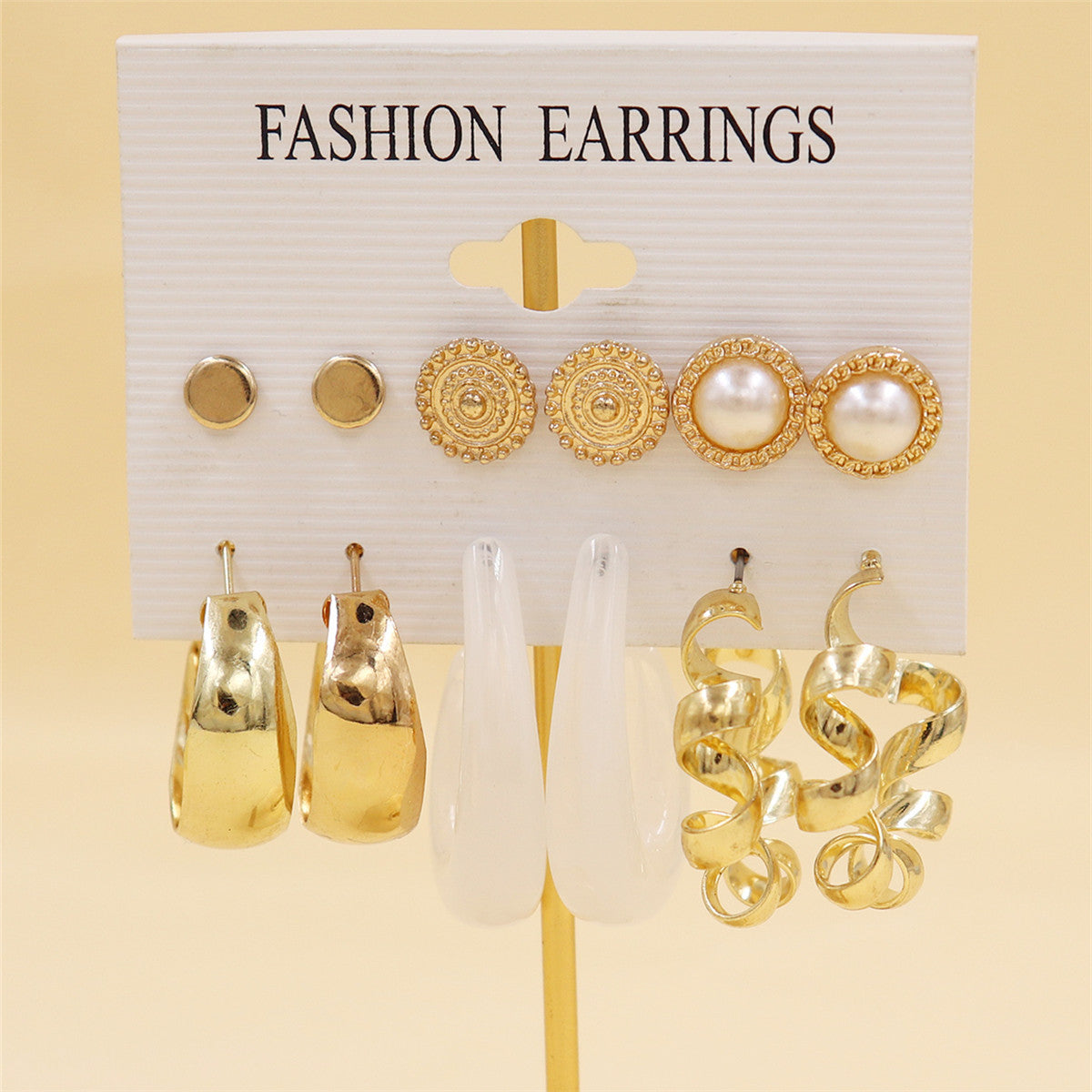 Women's Color Resin Leopard Print Pairs Retro Fashion Earrings