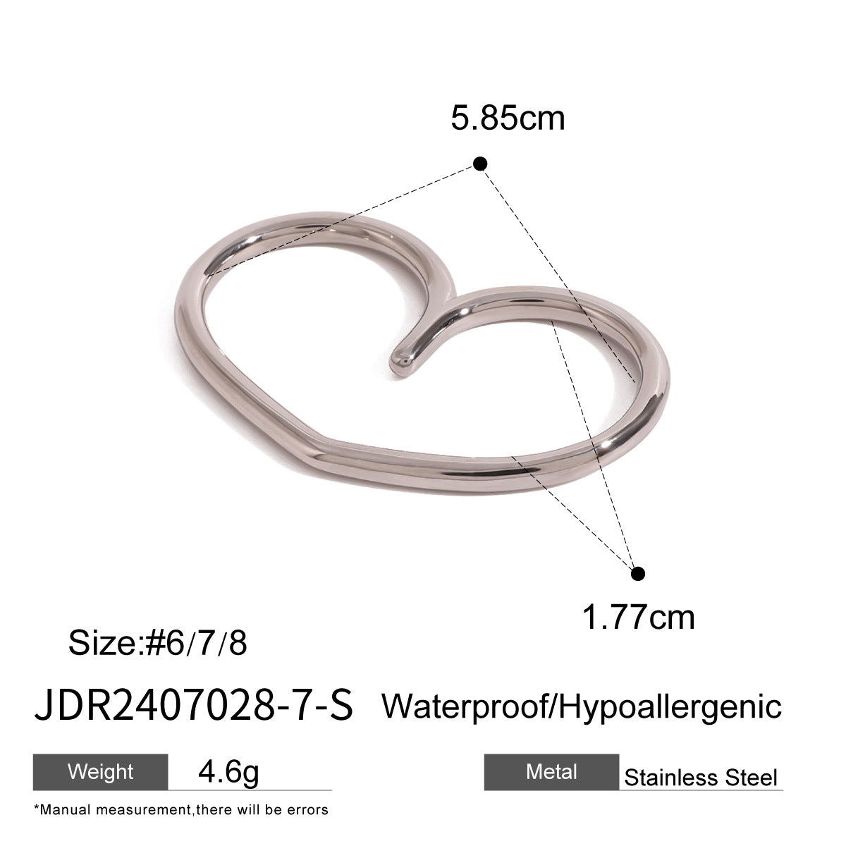 Ding Stainless Steel Double Finger Female Irregular High Sense Rings