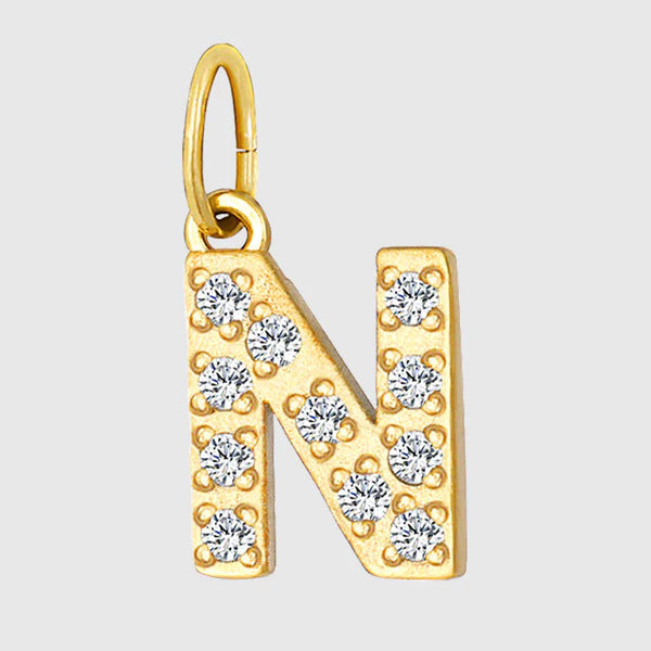 Letter Double Titanium Steel Rhinestone Zircon Earrings