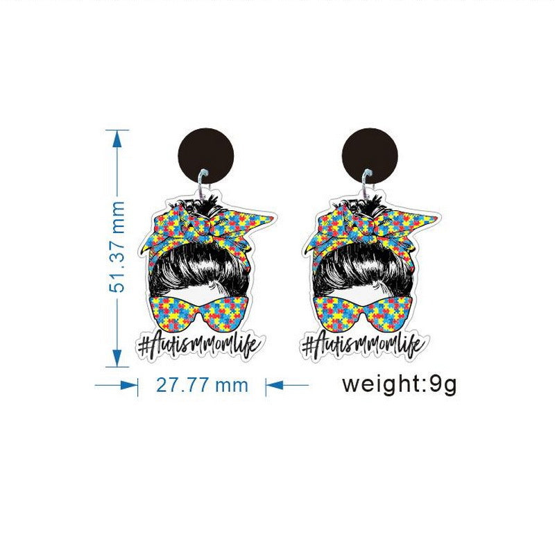 Holiday Mother's Day Acrylic Mother Rainbow Earrings