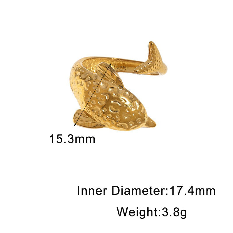 Style Dolphin Personalized Series Adjustable Niche Stainless Ring