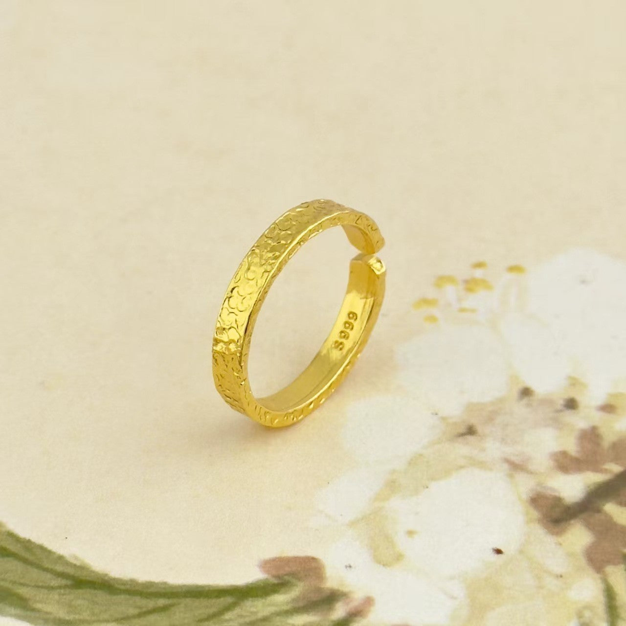 Placer Gold Big Diamond Fortune Full Ring