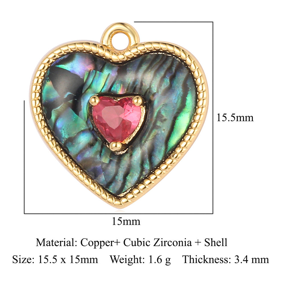 Shell Butterfly Abalone Copper Zircon Cupid Pendants