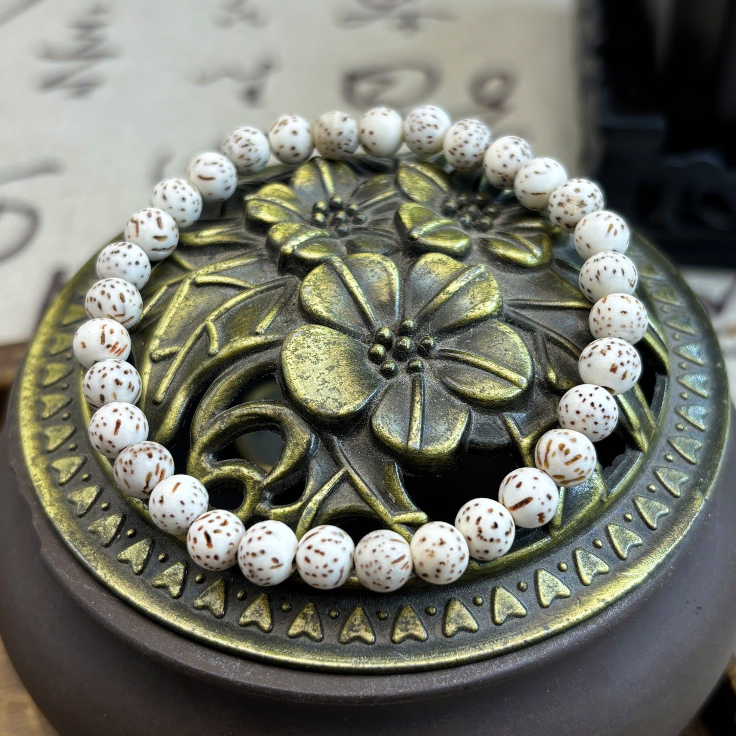 Bodhi Yellow Chicken Grease High Density Bead Single Circle Cultural Bracelets