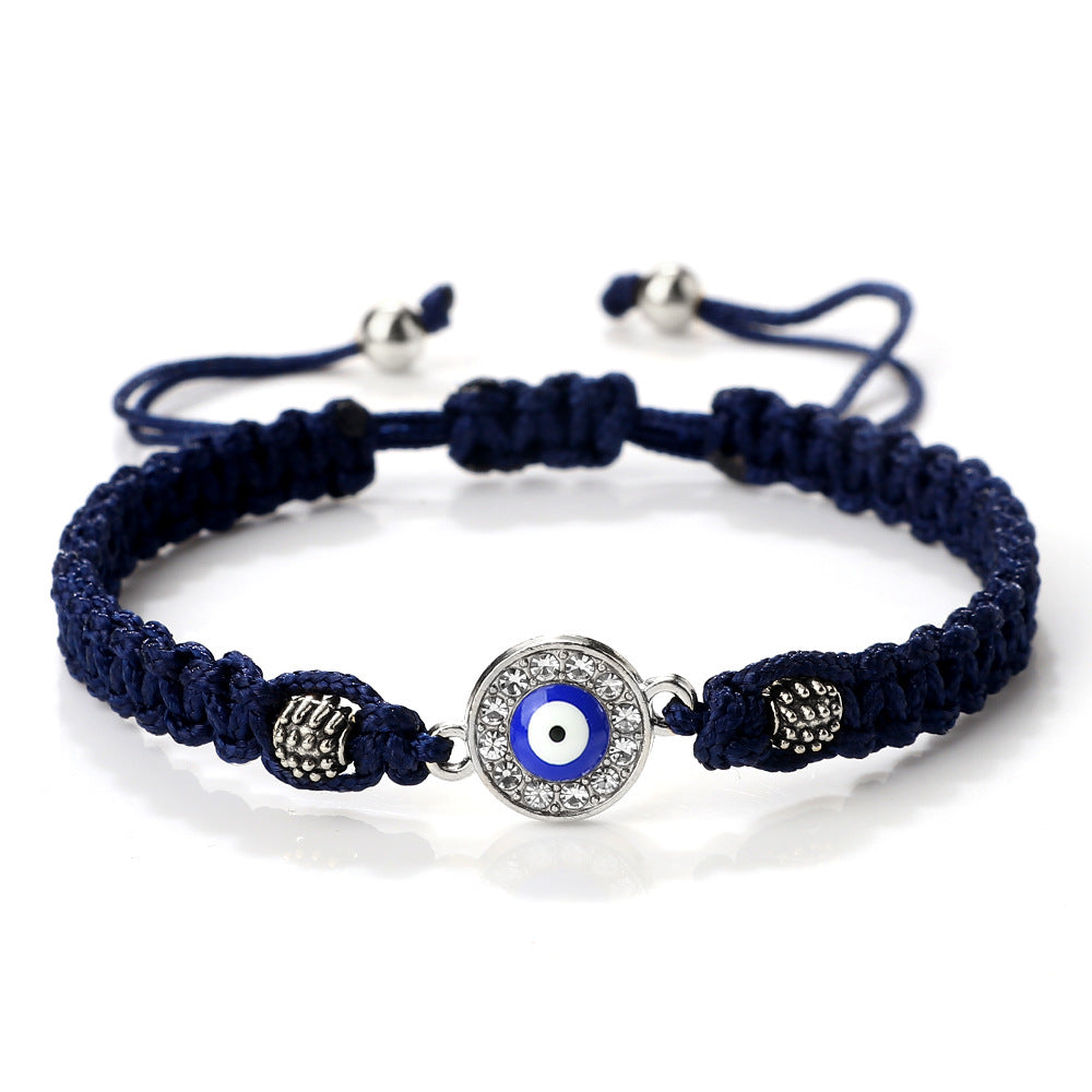 Women's & Men's Red Rope Safety Lock Devil's Eye Diamond Woven Hand Bracelet