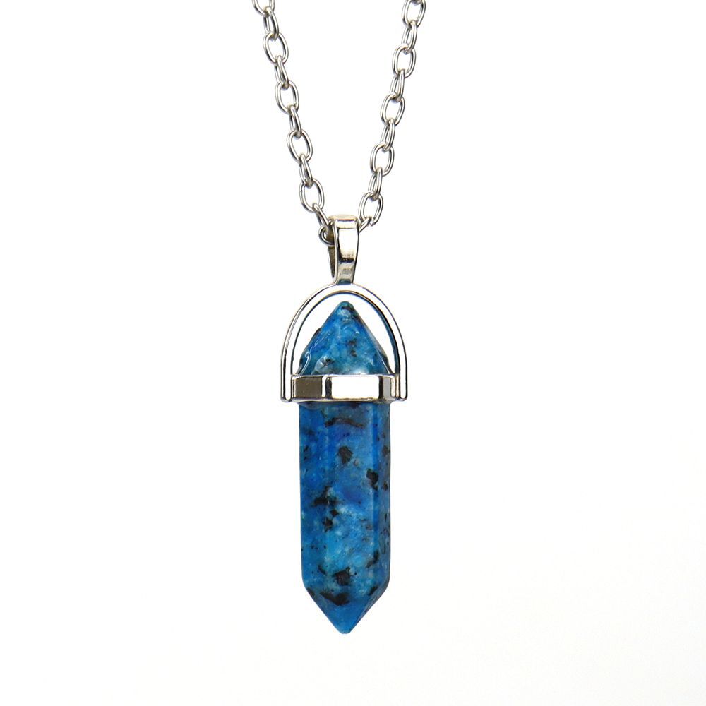 Agate Synthetic Crystal Hexagon Prism Soul Pendants