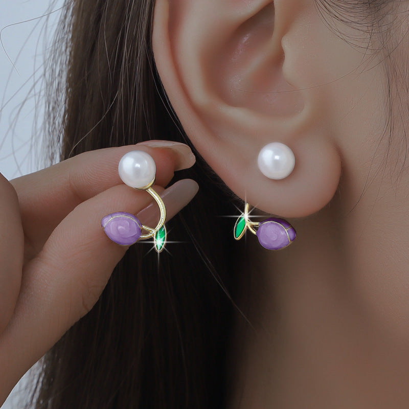 Classic Style Design Tulip Pearl Korean Earrings