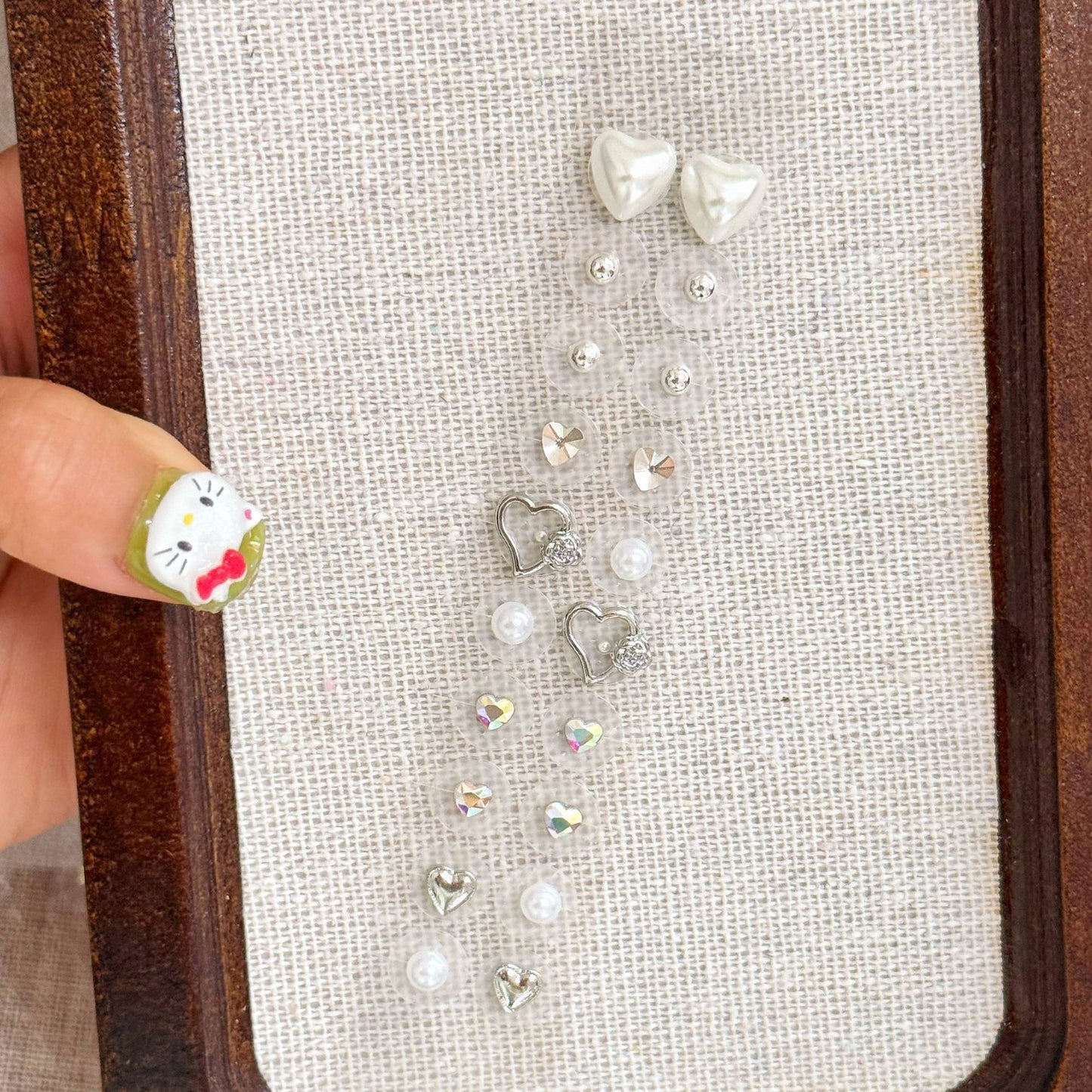 Fashion Auricular Point Sticker Crystal Ear Patch Bead Massage Stress Earrings