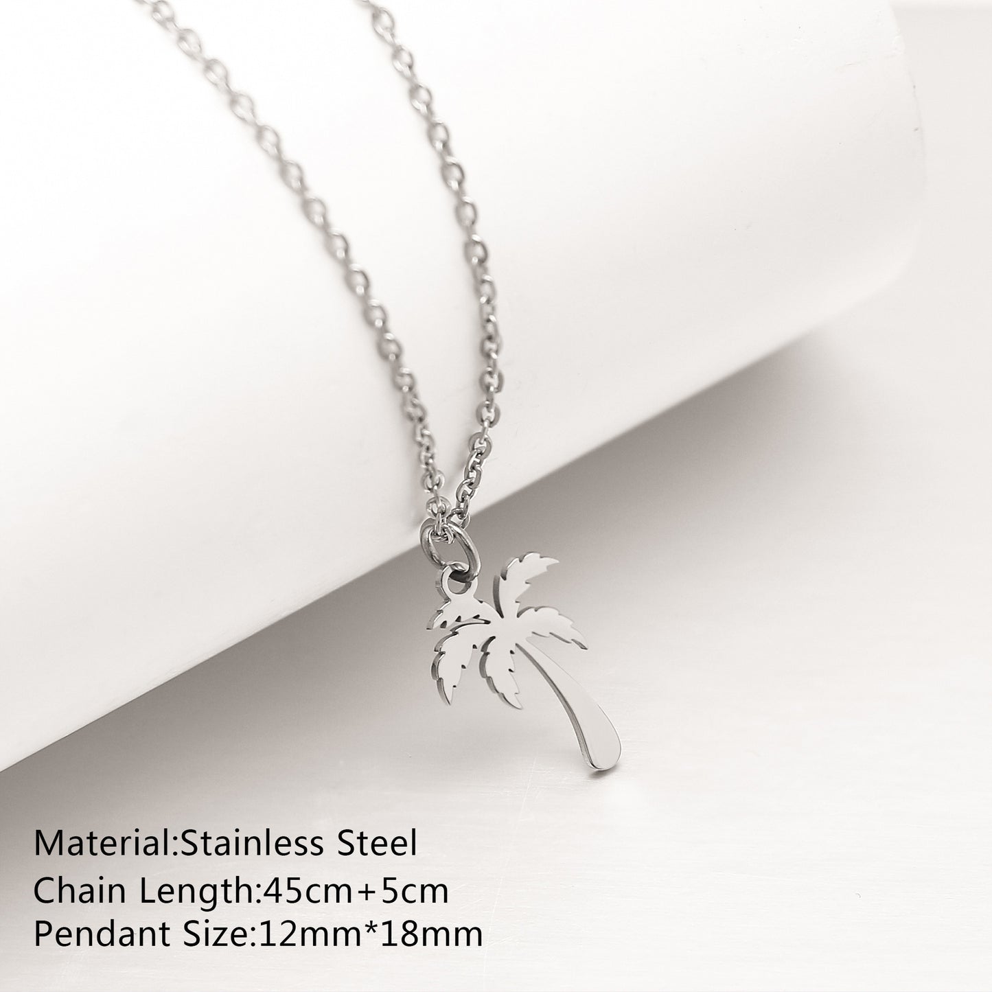 Women's Steel Simple Summer Tropical Plant Titanium Necklace