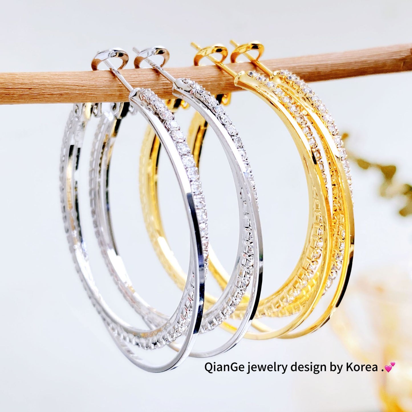 Circle Round Female Sier Needle Temperament Earrings