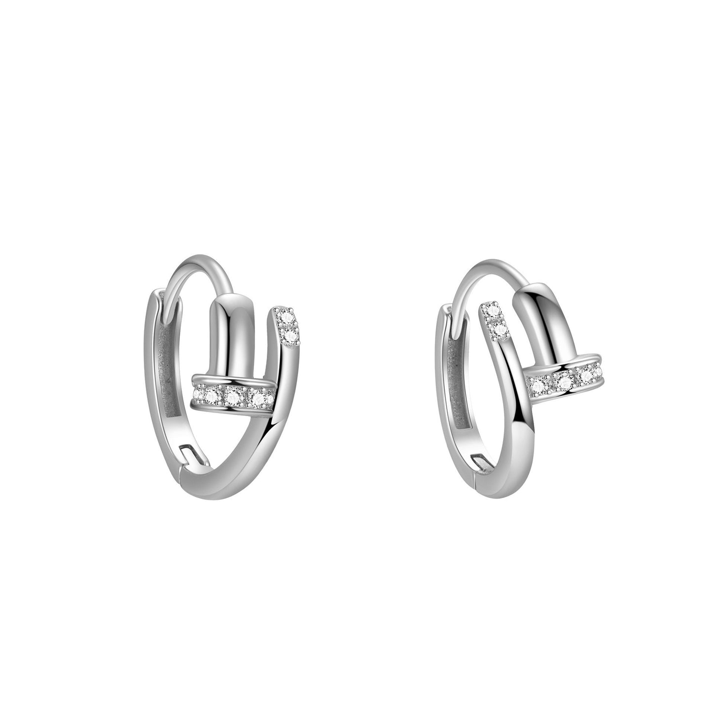 Women's Sterling Sier Zircon Fashion Ear Punk Earrings
