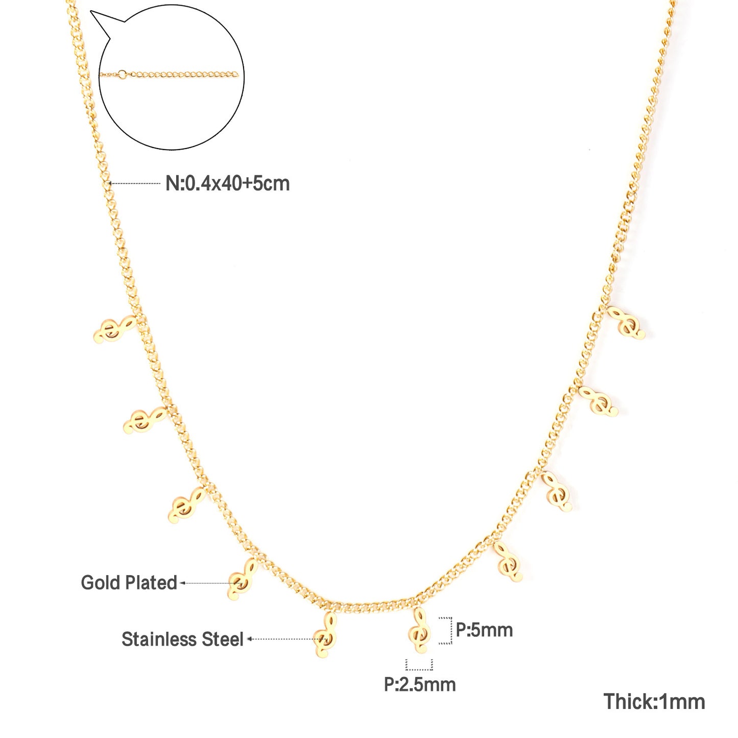 Niche High-grade Simple Temperamental Geometric Electroplated Stainless Necklaces
