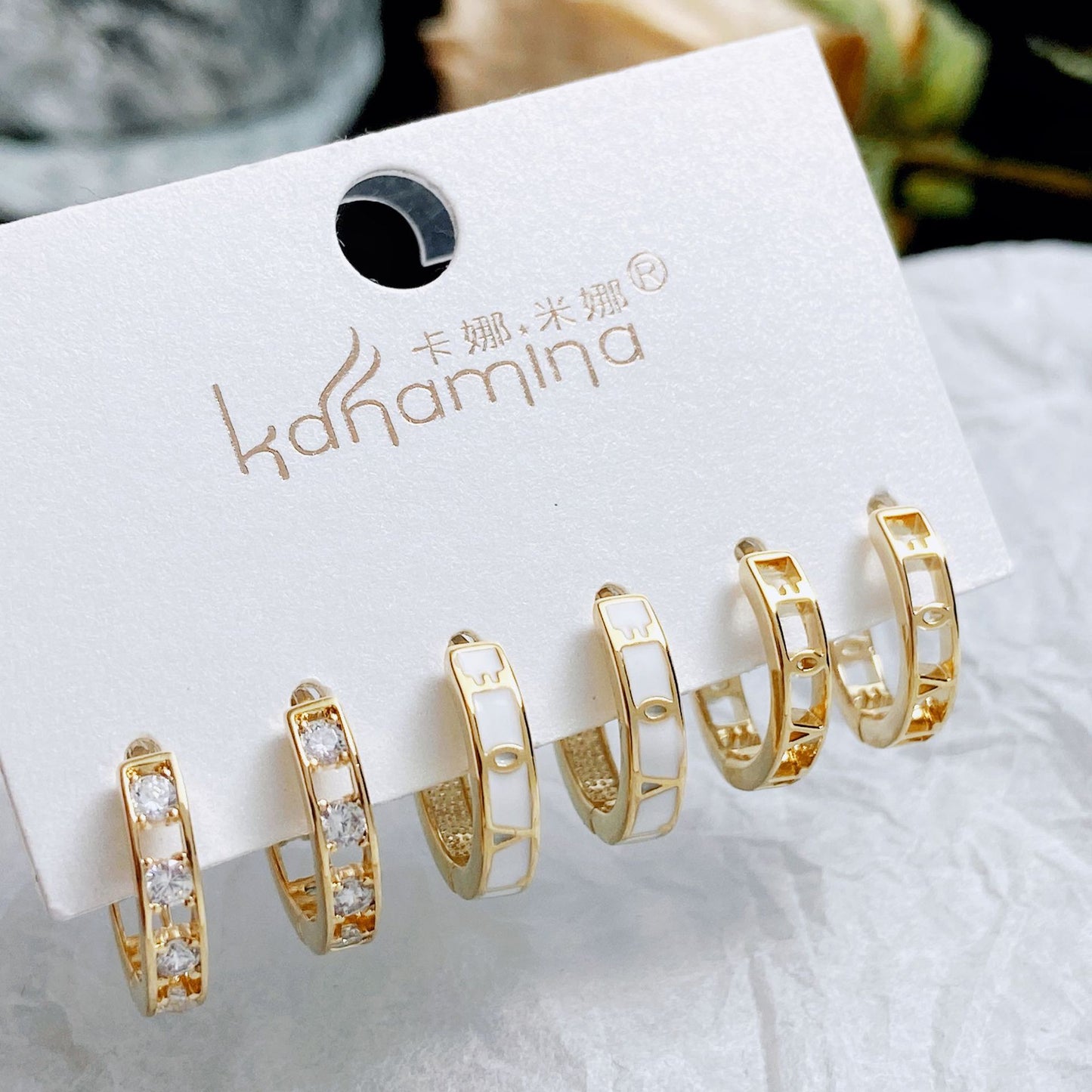Golden Light Luxury Three Pairs Clip Temperament Wild High-grade Sense Ear Buckle