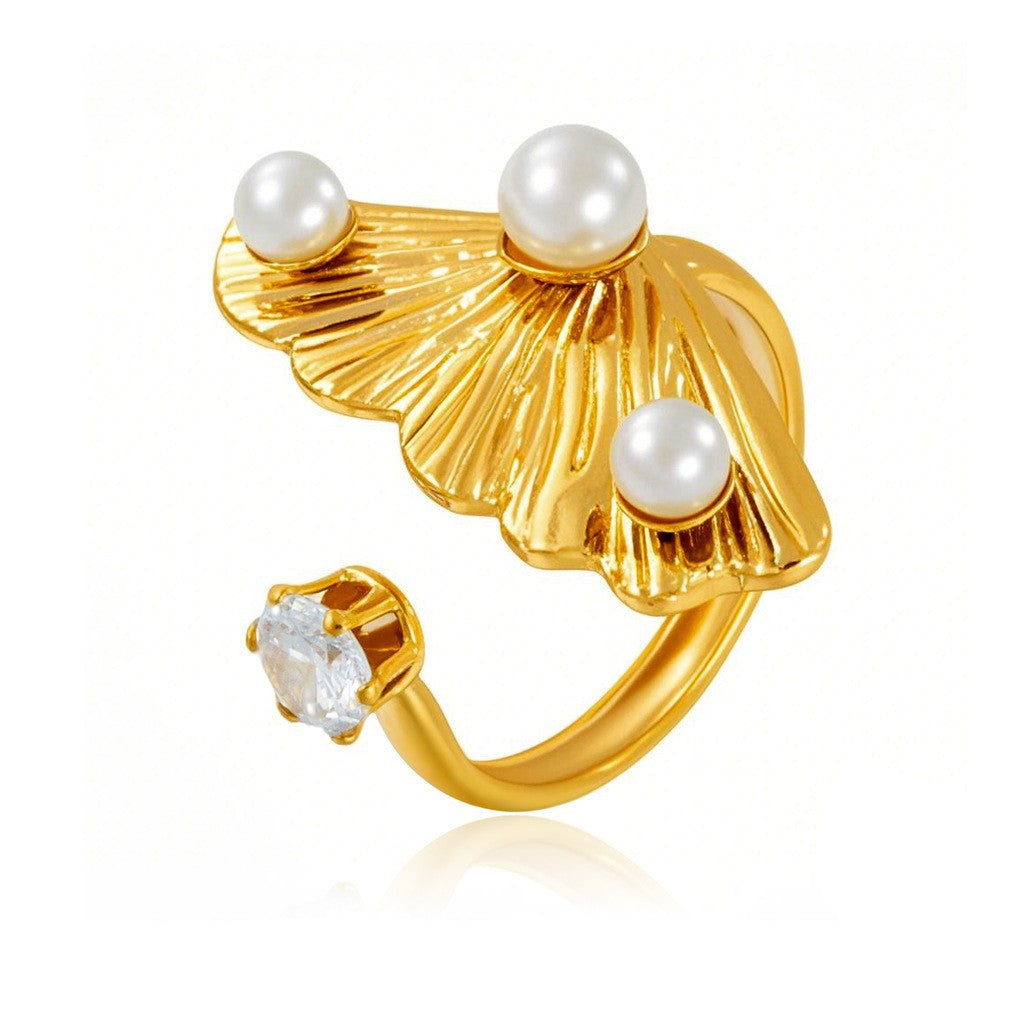 Stainless Steel Irregular Line Love Heart-shaped High-grade Ring