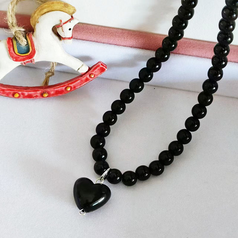 Women's Red Heart Beaded For Niche Design Necklaces