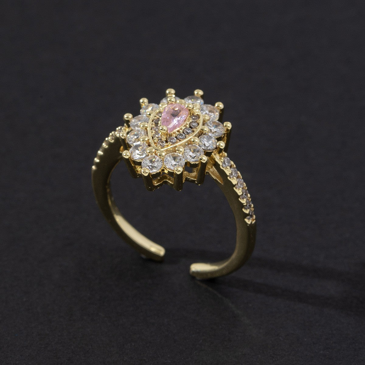 Cute Open Fashion Zircon Female Simple Ring