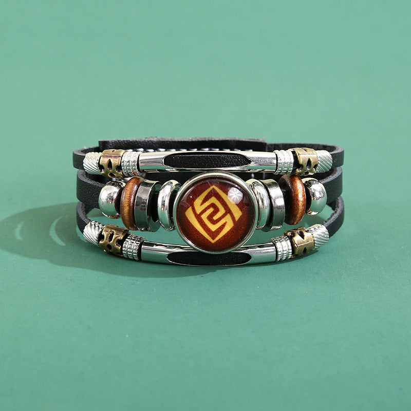 Men's Korean Element Luminous Fashion Alloy Snap Button Bracelet