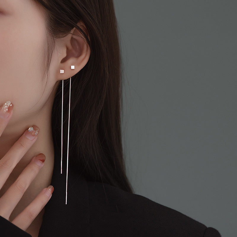 Women's Square Lines Summer Simple Cold Style Long Ear Line