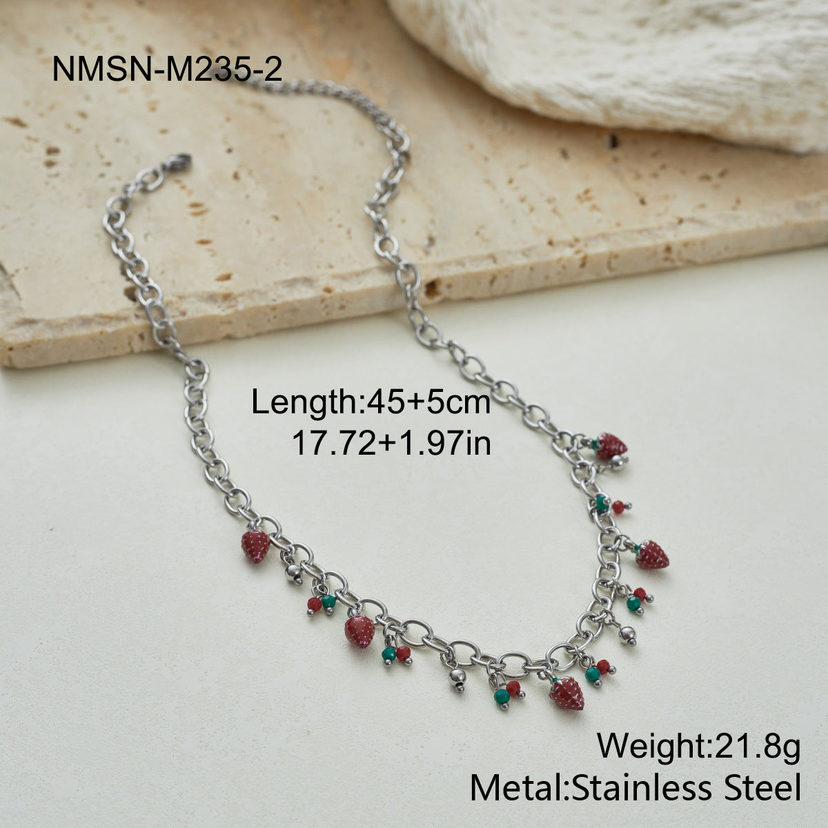 Stainless Steel Sweet Strawberry Niche Design Necklaces