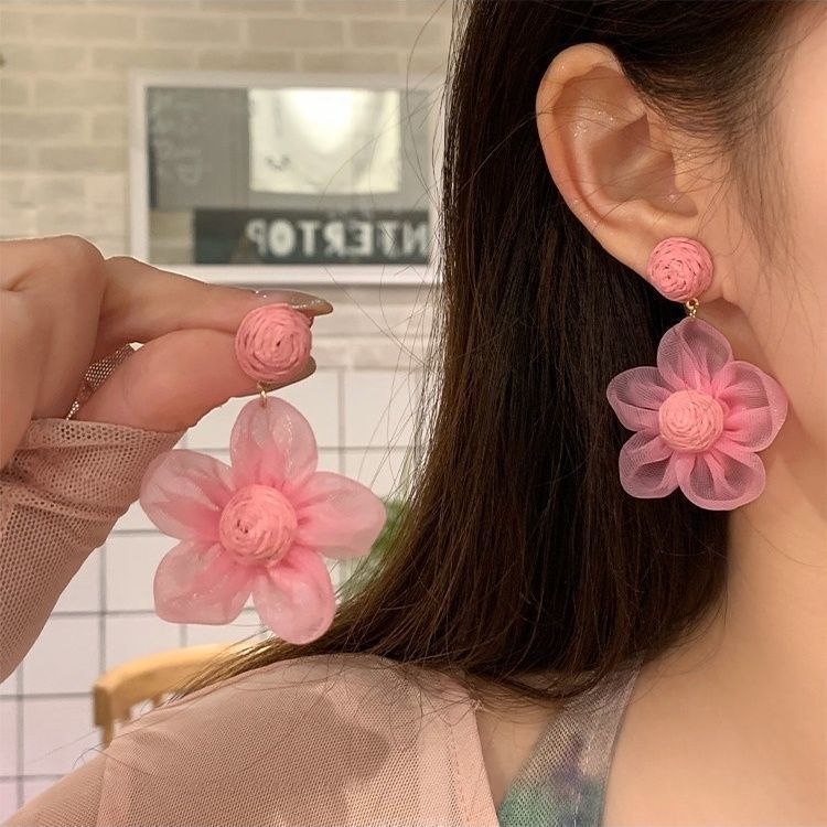 Palette Niche Design Sunflower Flower Female Vacation Style Stud Earrings