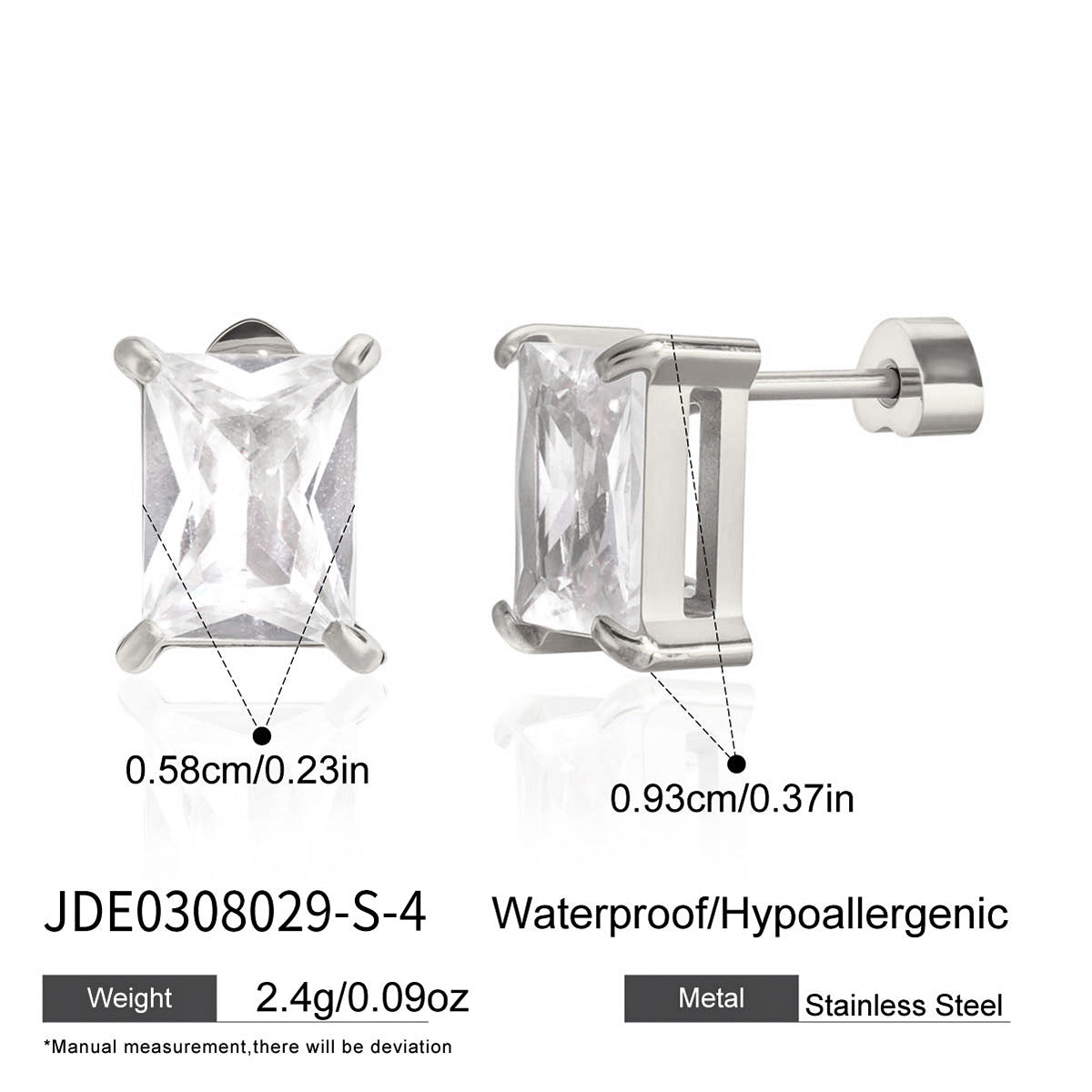 Ding Stainless Steel Zircon Light Luxury High-grade Sense Titanium Niche Earrings