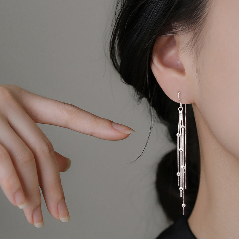 Women's Lucky Round Beads Tassel Fashion Long Smart Rings