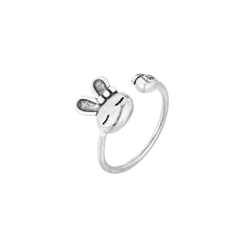 Women's Vintage Rabbit Distressed Safe Opening Gift Rings