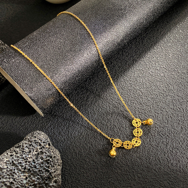 Clover Cross Female Titanium Steel Light Luxury Temperament Clavicle Chain Necklace