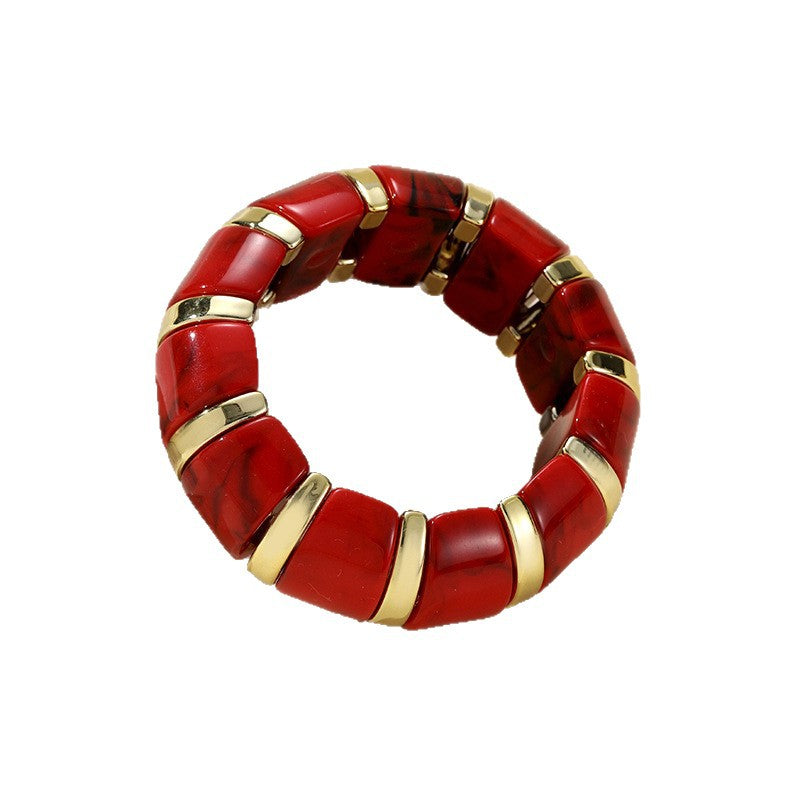 Women's Fashion Vintage Acrylic Elastic Elegant Bracelet