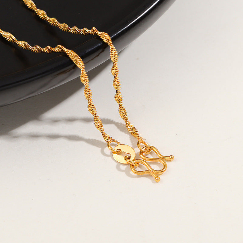 Full Body Titanium Steel Elegant Buckle Necklaces