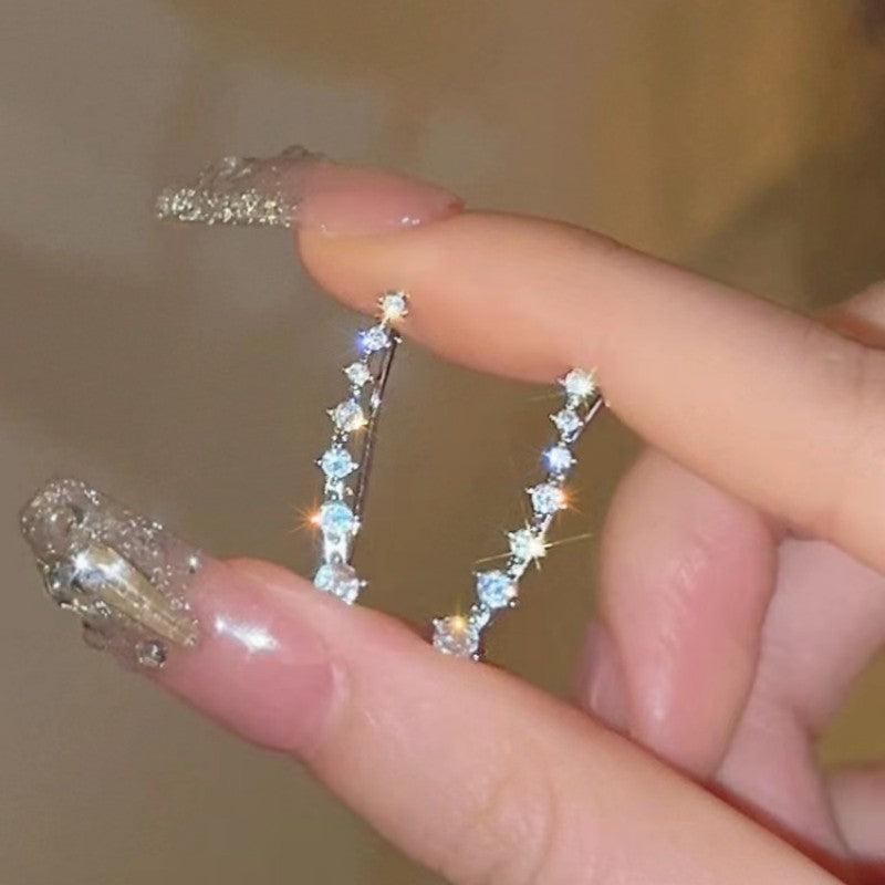 Of Dual Purpose Zircon Ear Clip One Word Hook Creative Earrings
