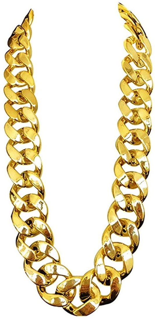 Hip Hop Exaggerated Chain Plastic Simulation Gold Necklaces