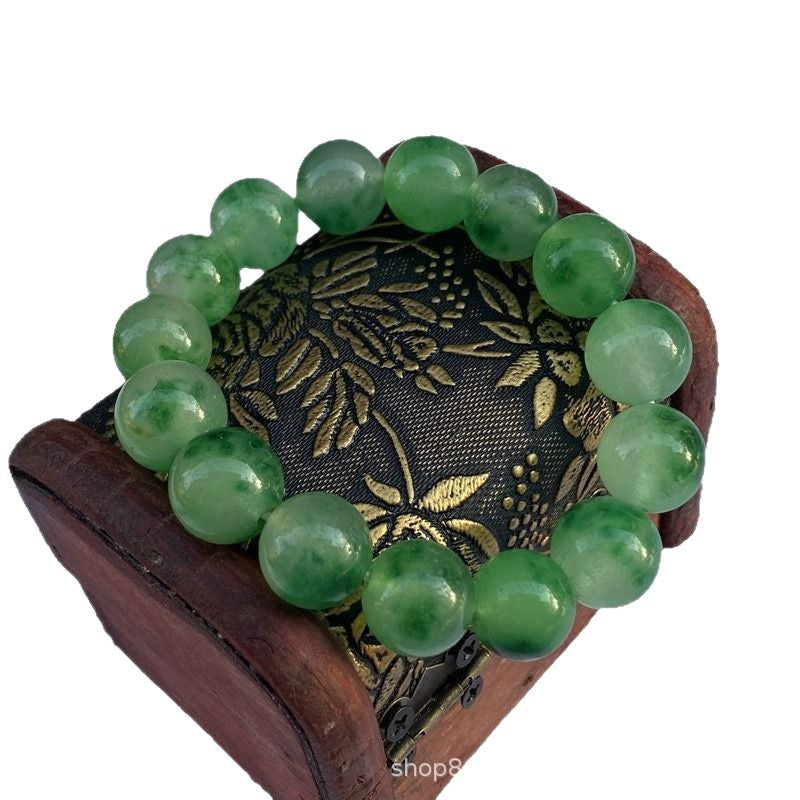 Women's & Men's Malay Jade Quartzite Round Beads Single Circle Stall Night Bracelet