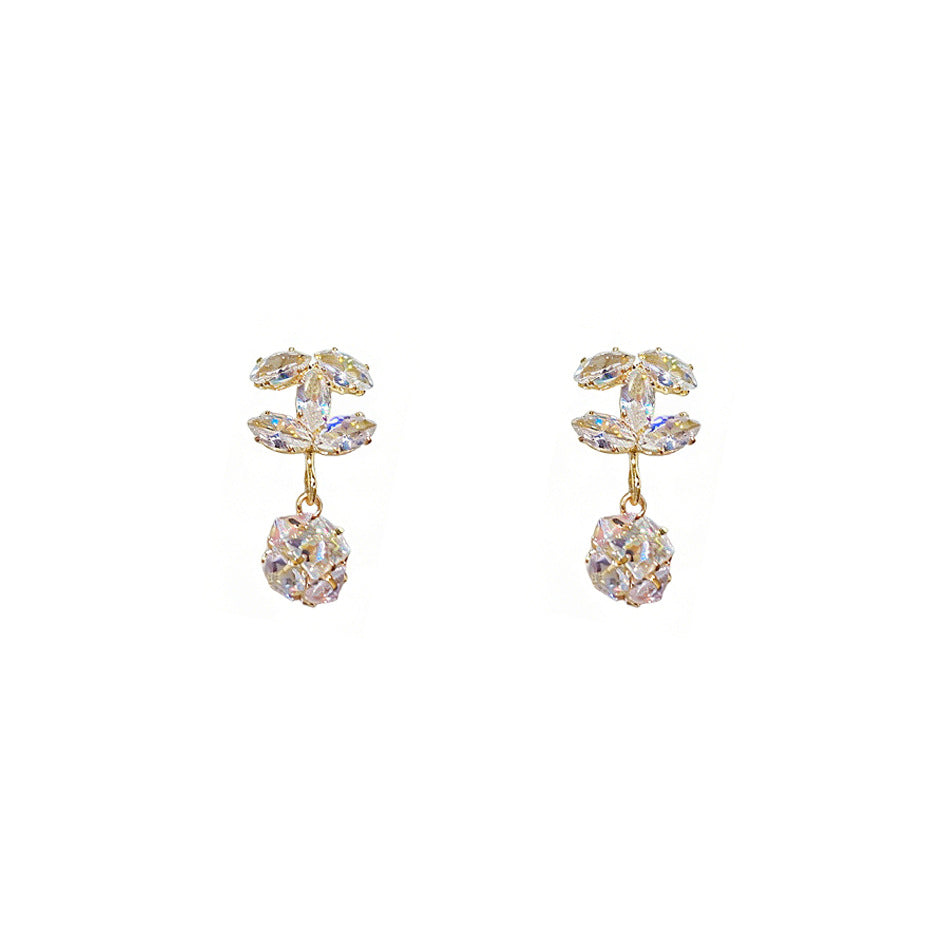 Women's Needle Zircon Double Alphabet Letter Light Luxury High-grade Classic Style Stud Earrings