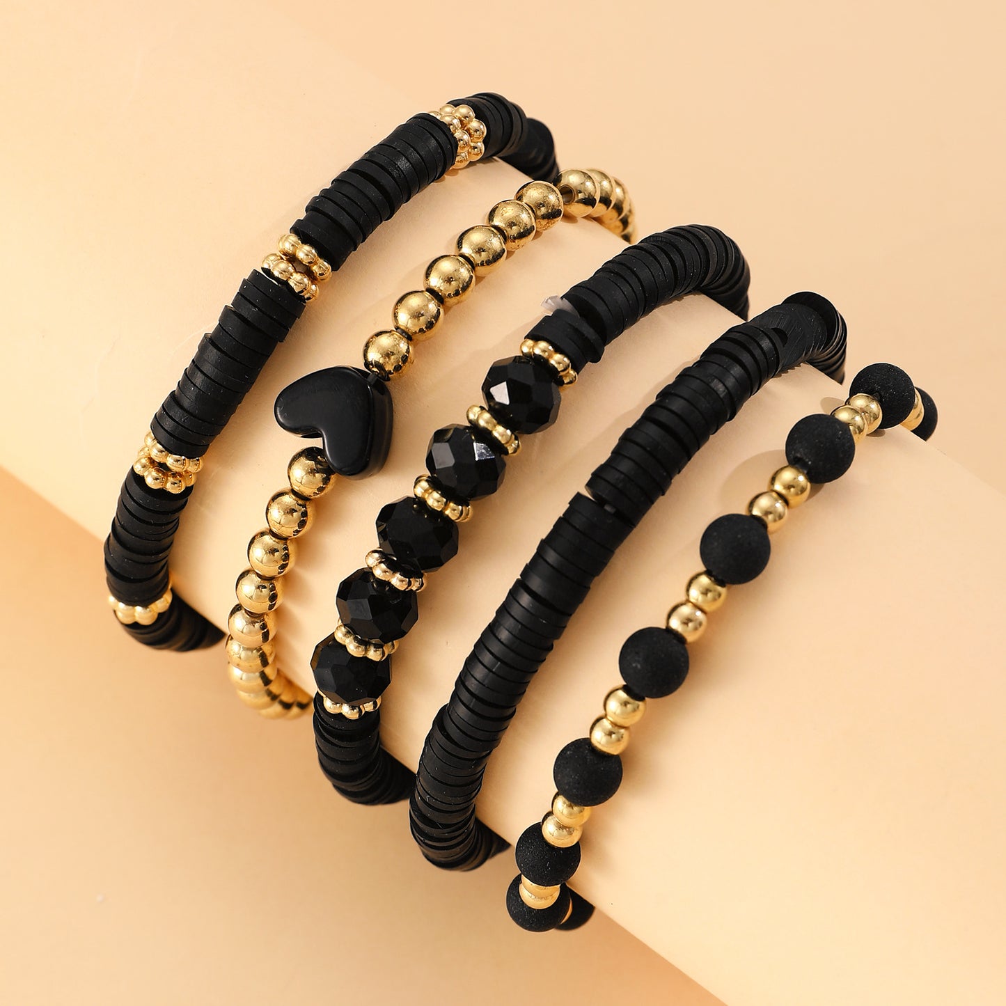 Women's Cool Couple Beach Style Handmade Beaded Stretch Wafer Bracelet