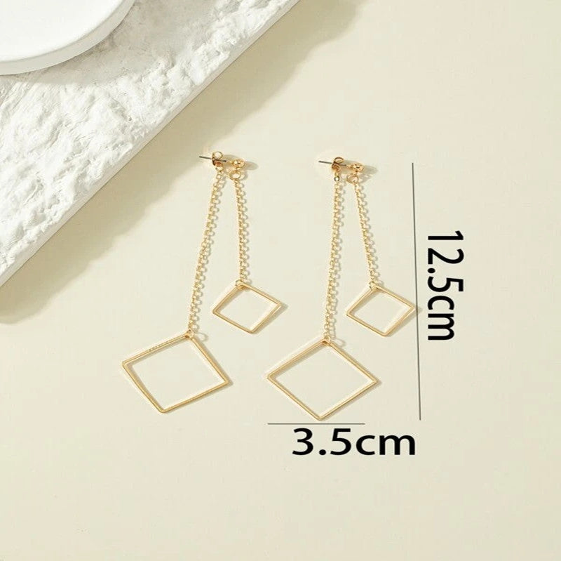Geometric Metal Eardrops Personality Trendy Triangle Earrings