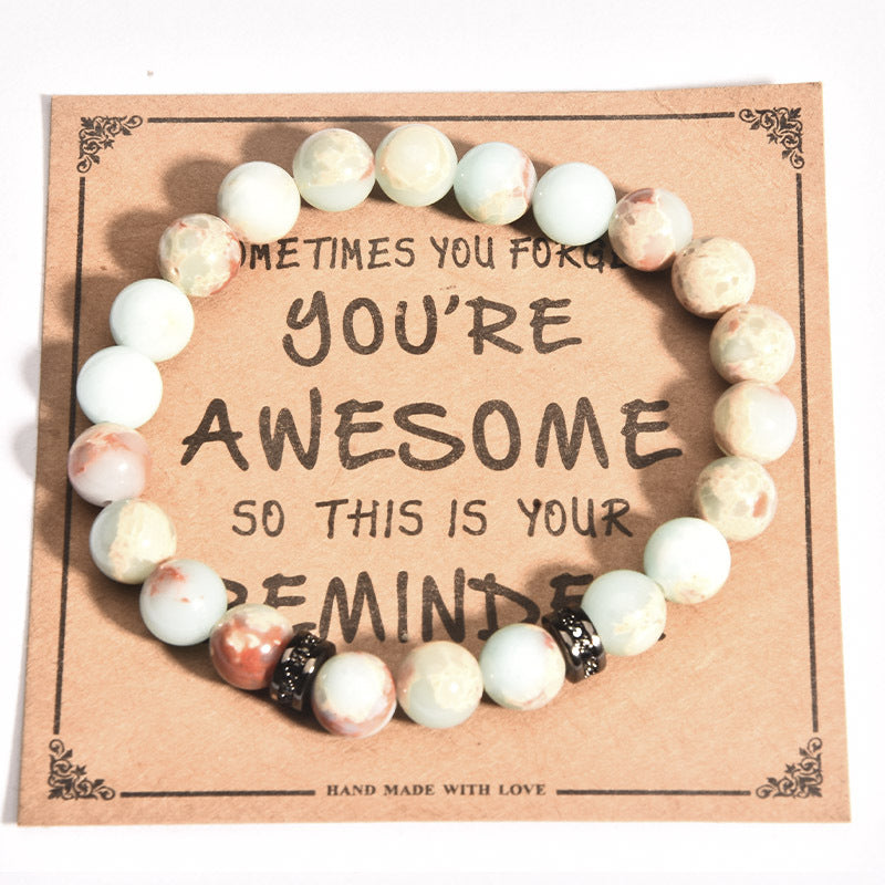 Listed Stone Pink Zebra Elastic String Imitation Bracelets