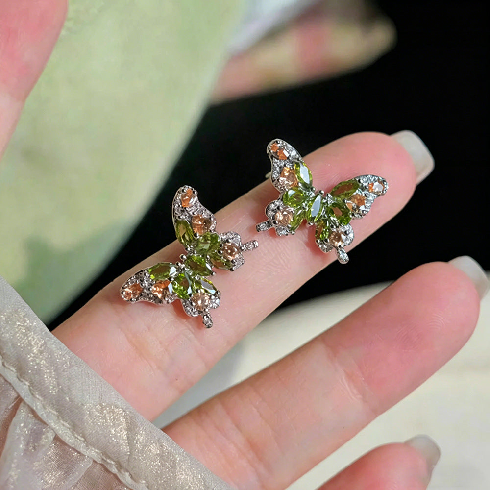 Butterfly For Sparkling Versatile Simple Compact Stud Earrings