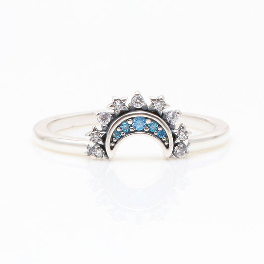 Plated Shining Blue Moon Affordable Luxury Rings