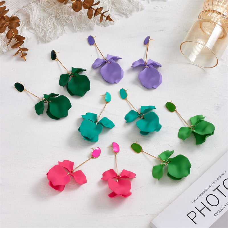 Summer Flower High Profile Fashion Petal Earrings