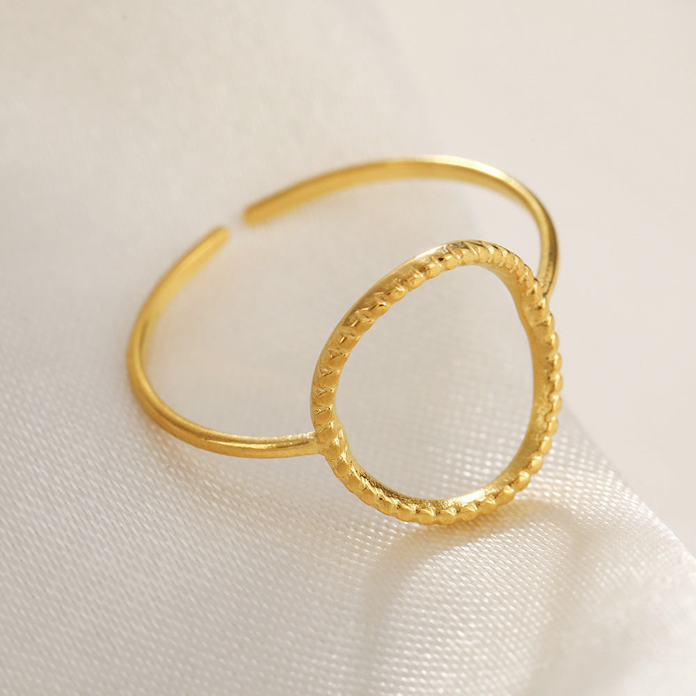 French Style Open Mouth Cold Stainless Steel Personality Special Interest Ring