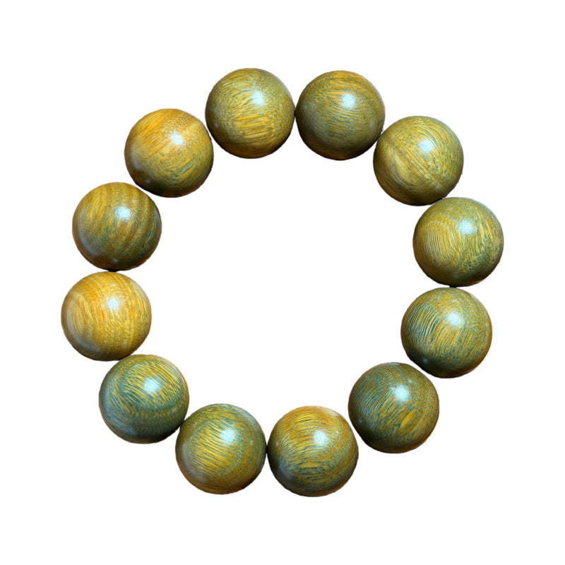 Natural Argentina Green Sandalwood Buddha Beads Ethnic Retro Couple Bracelet