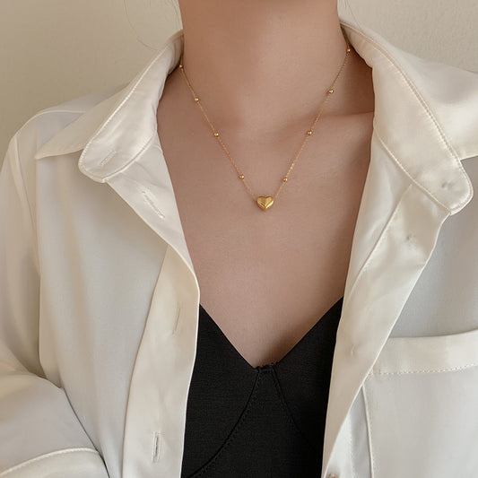 Women's Steel Colorfast Heart-shaped For Cold Style Simple Temperament Necklaces
