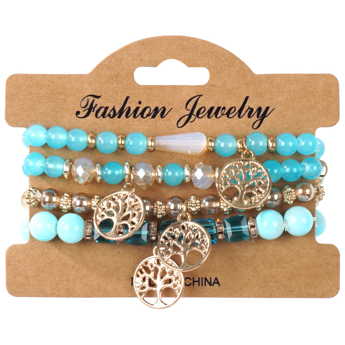 Bohemian Style String Beads Twin Four Bracelets