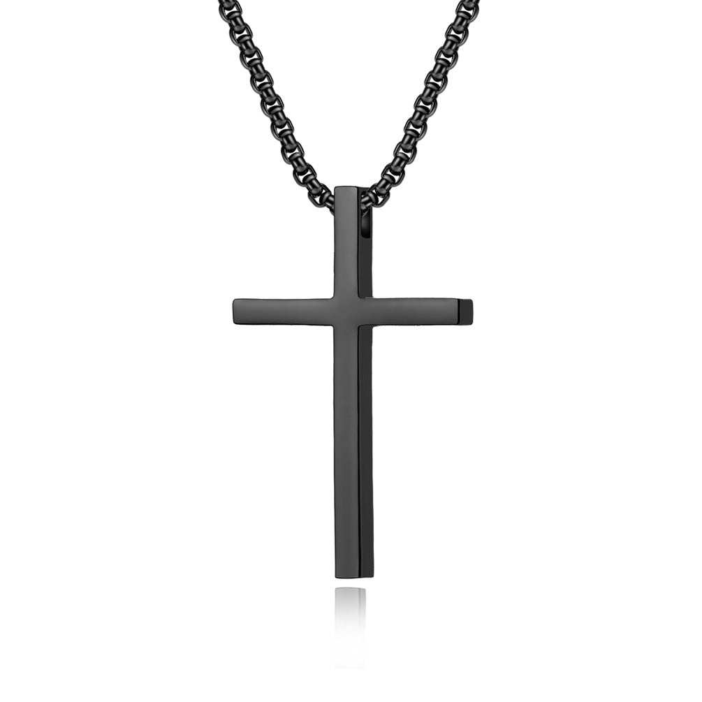 Women's & Men's Titanium Steel Cross Glossy Niche Personality Wear Pendants