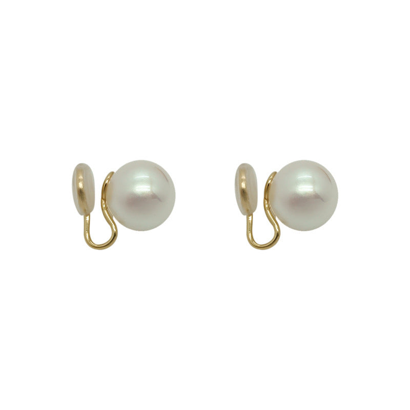 Women's Simple Pearl Small Mosquito Coil Ear Clip High-grade Special Earrings
