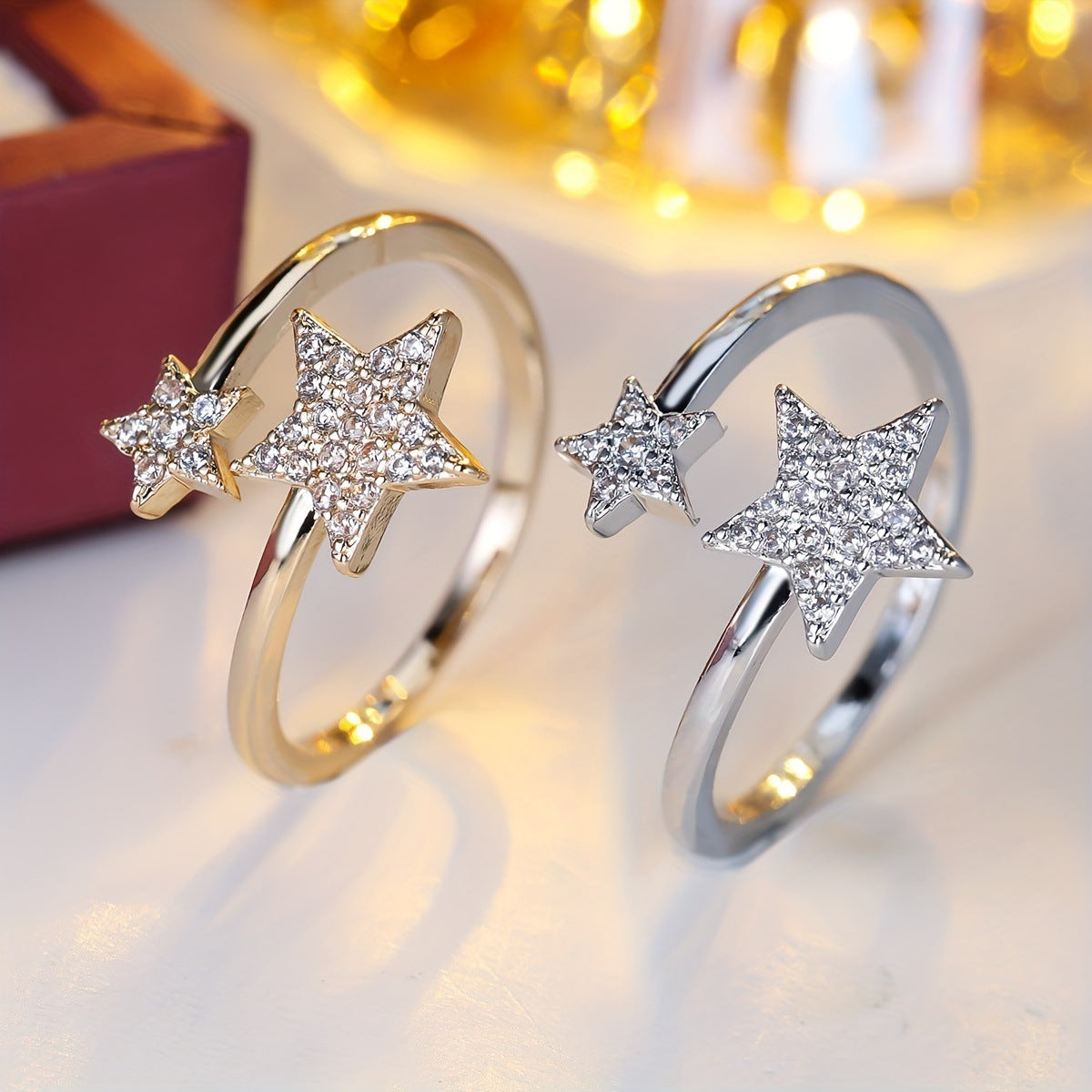 Trendy Fashion Joker Meteor Star Zircon Personality High Sense Asterism Rings