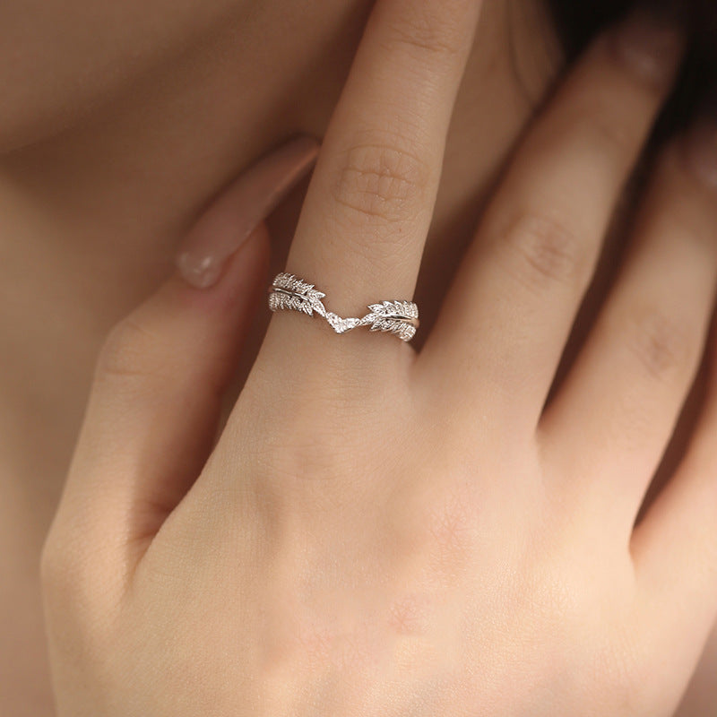 Women's Wheat Love Heart-shaped Light Luxury Minority Exquisite High-grade Simple Versatile Ring